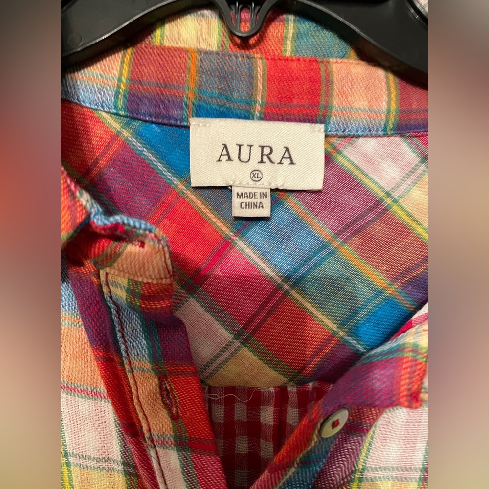 NWT Aura Plaid Button-down Dress - Picture 6 of 9